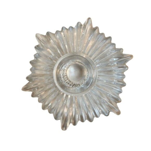 Fostoria Flame Pattern Low Candlestick Blocks 2545 George Sakier Design Art Dec - Picture 6 of 6